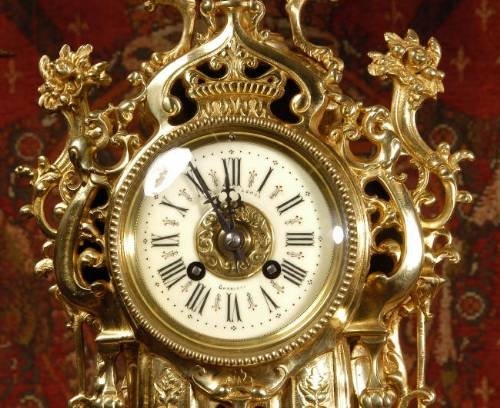 fig 4. Large Antique French Clock Set by A. D. Mougin Circa 1890